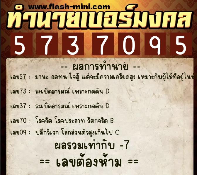 ทำนายเบอร์มงคล 0XX-5737095 ทำนายเบอร์มงคล หมายเลข 096-573709 ทำนายเบอร์มงคล 0XX-5737095 ทำนายเบอร์มงคล หมายเลข 096-573709