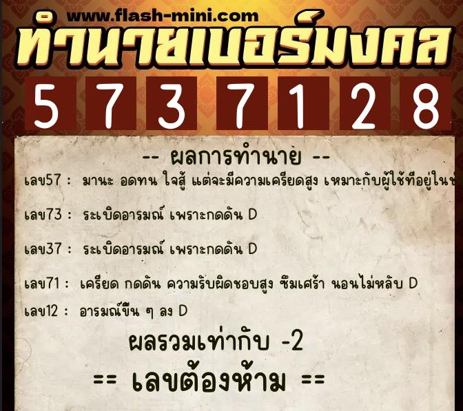 ทำนายเบอร์มงคล 0XX-5737128 ทำนายเบอร์มงคล หมายเลข 067-573712 ทำนายเบอร์มงคล 0XX-5737128 ทำนายเบอร์มงคล หมายเลข 067-573712