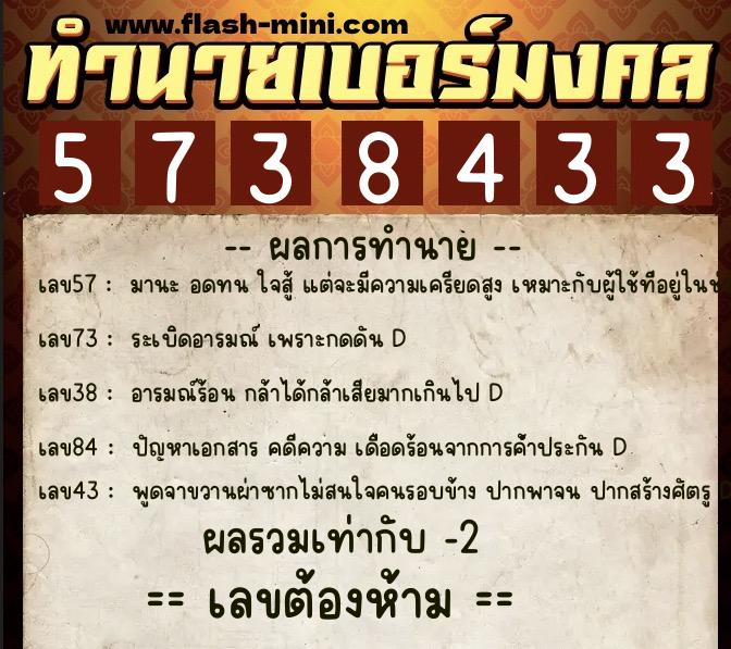 ทำนายเบอร์มงคล 0XX-5738433 ทำนายเบอร์มงคล หมายเลข 093-573843 ทำนายเบอร์มงคล 0XX-5738433 ทำนายเบอร์มงคล หมายเลข 093-573843