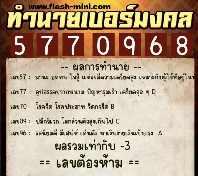 ทำนายเบอร์มงคล 0XX-5770968 ทำนายเบอร์มงคล หมายเลข 094-577096 ทำนายเบอร์มงคล 0XX-5770968 ทำนายเบอร์มงคล หมายเลข 094-577096