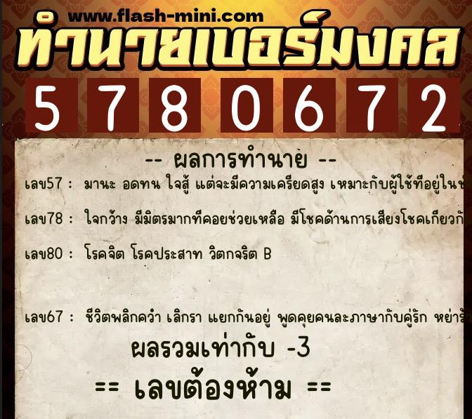 ทำนายเบอร์มงคล 0XX-5780672 ทำนายเบอร์มงคล หมายเลข 066-578067 ทำนายเบอร์มงคล 0XX-5780672 ทำนายเบอร์มงคล หมายเลข 066-578067