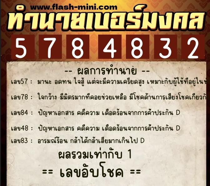 ทำนายเบอร์มงคล 0XX-5784832 ทำนายเบอร์มงคล หมายเลข 084-578483 ทำนายเบอร์มงคล 0XX-5784832 ทำนายเบอร์มงคล หมายเลข 084-578483