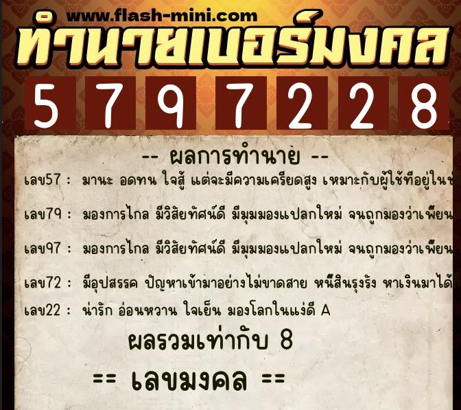 ทำนายเบอร์มงคล 0XX-5797228 ทำนายเบอร์มงคล หมายเลข 099-579722 ทำนายเบอร์มงคล 0XX-5797228 ทำนายเบอร์มงคล หมายเลข 099-579722