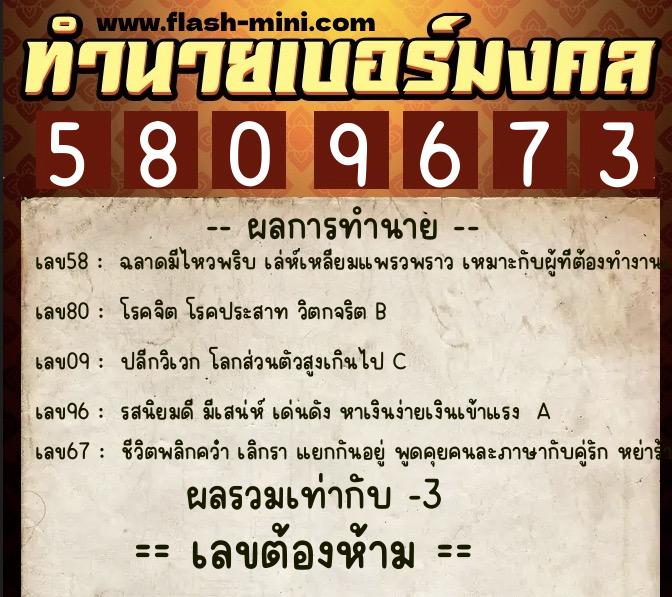 ทำนายเบอร์มงคล 0XX-5809673 ทำนายเบอร์มงคล หมายเลข 092-580967 ทำนายเบอร์มงคล 0XX-5809673 ทำนายเบอร์มงคล หมายเลข 092-580967