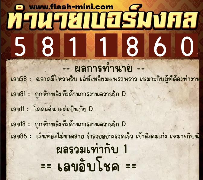 ทำนายเบอร์มงคล 0XX-5811860 ทำนายเบอร์มงคล หมายเลข 063-581186 ทำนายเบอร์มงคล 0XX-5811860 ทำนายเบอร์มงคล หมายเลข 063-581186