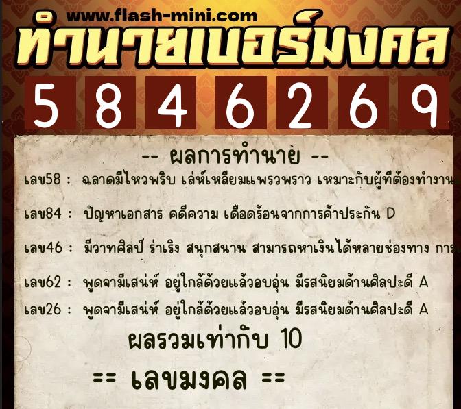 ทำนายเบอร์มงคล 0XX-5846269 ทำนายเบอร์มงคล หมายเลข 069-584626 ทำนายเบอร์มงคล 0XX-5846269 ทำนายเบอร์มงคล หมายเลข 069-584626