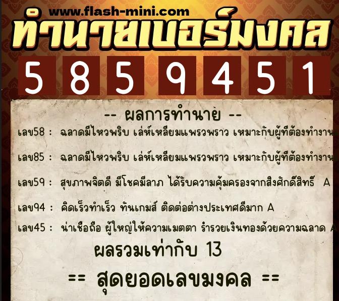 ทำนายเบอร์มงคล 0XX-5859451 ทำนายเบอร์มงคล หมายเลข 089-585945 ทำนายเบอร์มงคล 0XX-5859451 ทำนายเบอร์มงคล หมายเลข 089-585945