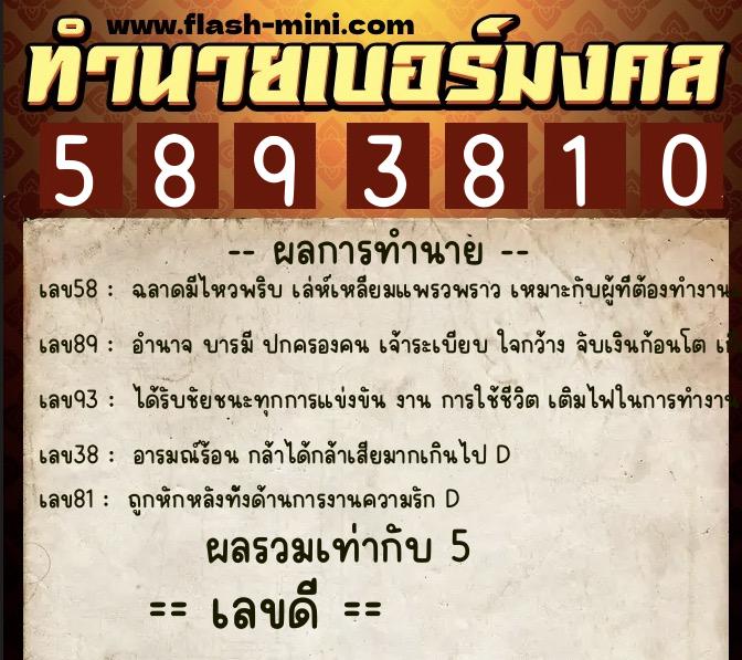 ทำนายเบอร์มงคล 0XX-5893810 ทำนายเบอร์มงคล หมายเลข 097-589381 ทำนายเบอร์มงคล 0XX-5893810 ทำนายเบอร์มงคล หมายเลข 097-589381