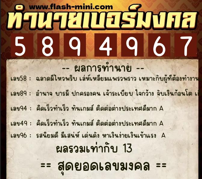ทำนายเบอร์มงคล 0XX-5894967 ทำนายเบอร์มงคล หมายเลข 088-589496 ทำนายเบอร์มงคล 0XX-5894967 ทำนายเบอร์มงคล หมายเลข 088-589496