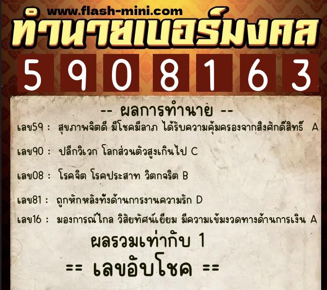 ทำนายเบอร์มงคล 0XX-5908163 ทำนายเบอร์มงคล หมายเลข 065-590816 ทำนายเบอร์มงคล 0XX-5908163 ทำนายเบอร์มงคล หมายเลข 065-590816