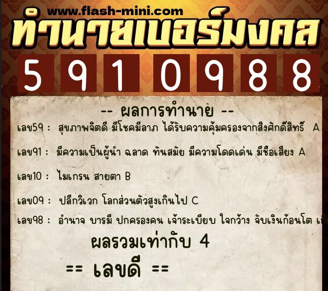 ทำนายเบอร์มงคล 0XX-5910988 ทำนายเบอร์มงคล หมายเลข 068-591098 ทำนายเบอร์มงคล 0XX-5910988 ทำนายเบอร์มงคล หมายเลข 068-591098