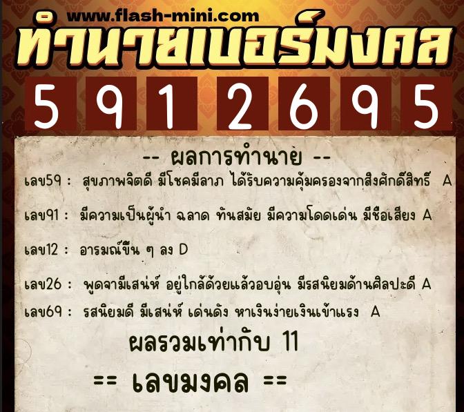 ทำนายเบอร์มงคล 0XX-5912695 ทำนายเบอร์มงคล หมายเลข 095-591269 ทำนายเบอร์มงคล 0XX-5912695 ทำนายเบอร์มงคล หมายเลข 095-591269
