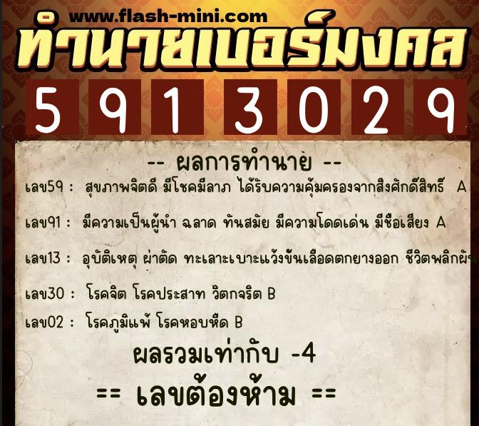 ทำนายเบอร์มงคล 0XX-5913029 ทำนายเบอร์มงคล หมายเลข 066-591302 ทำนายเบอร์มงคล 0XX-5913029 ทำนายเบอร์มงคล หมายเลข 066-591302