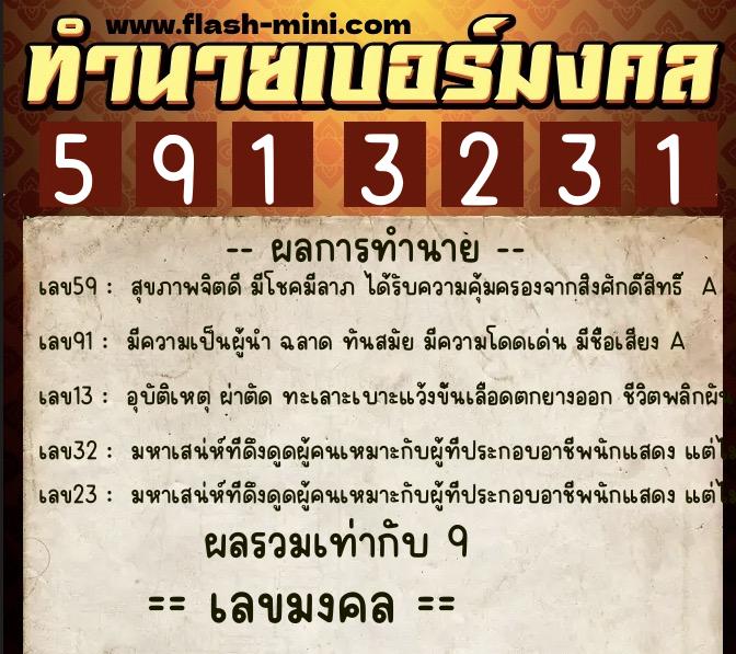 ทำนายเบอร์มงคล 0XX-5913231 ทำนายเบอร์มงคล หมายเลข 065-591323 ทำนายเบอร์มงคล 0XX-5913231 ทำนายเบอร์มงคล หมายเลข 065-591323