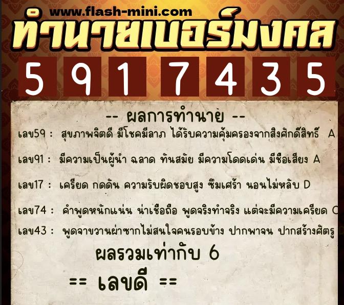 ทำนายเบอร์มงคล 0XX-5917435 ทำนายเบอร์มงคล หมายเลข 084-591743 ทำนายเบอร์มงคล 0XX-5917435 ทำนายเบอร์มงคล หมายเลข 084-591743