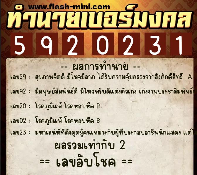 ทำนายเบอร์มงคล 0XX-5920231 ทำนายเบอร์มงคล หมายเลข 089-592023 ทำนายเบอร์มงคล 0XX-5920231 ทำนายเบอร์มงคล หมายเลข 089-592023