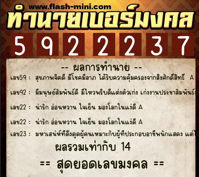ทำนายเบอร์มงคล 0XX-5922237 ทำนายเบอร์มงคล หมายเลข 099-592223 ทำนายเบอร์มงคล 0XX-5922237 ทำนายเบอร์มงคล หมายเลข 099-592223