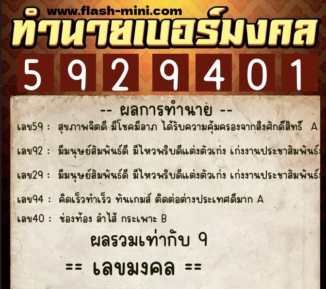 ทำนายเบอร์มงคล 0XX-5929401 ทำนายเบอร์มงคล หมายเลข 063-592940 ทำนายเบอร์มงคล 0XX-5929401 ทำนายเบอร์มงคล หมายเลข 063-592940