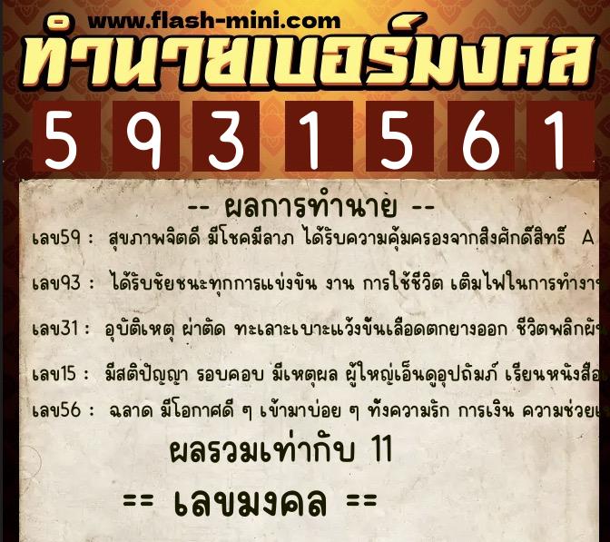 ทำนายเบอร์มงคล 0XX-5931561 ทำนายเบอร์มงคล หมายเลข 082-593156 ทำนายเบอร์มงคล 0XX-5931561 ทำนายเบอร์มงคล หมายเลข 082-593156