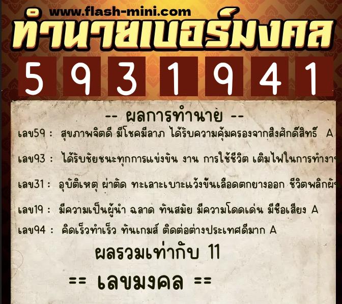ทำนายเบอร์มงคล 0XX-5931941 ทำนายเบอร์มงคล หมายเลข 080-593194 ทำนายเบอร์มงคล 0XX-5931941 ทำนายเบอร์มงคล หมายเลข 080-593194