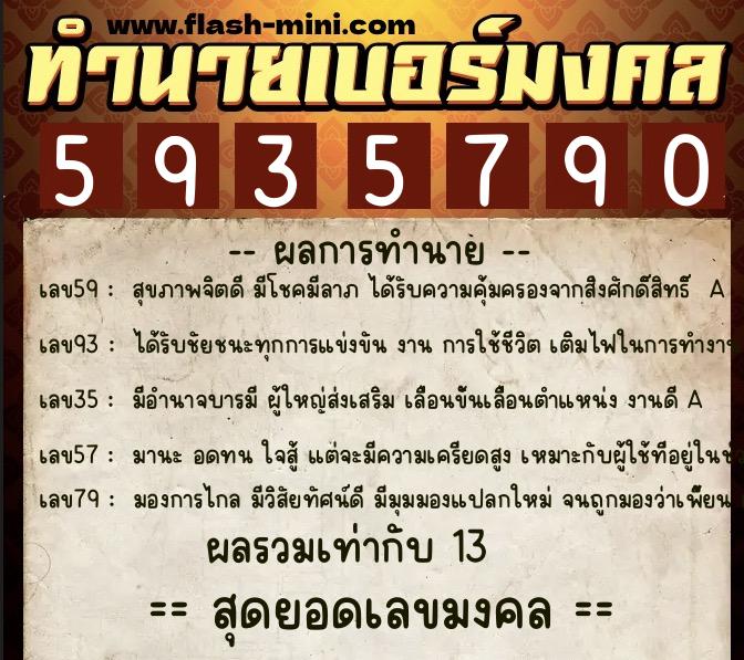 ทำนายเบอร์มงคล 0XX-5935790 ทำนายเบอร์มงคล หมายเลข 068-593579 ทำนายเบอร์มงคล 0XX-5935790 ทำนายเบอร์มงคล หมายเลข 068-593579