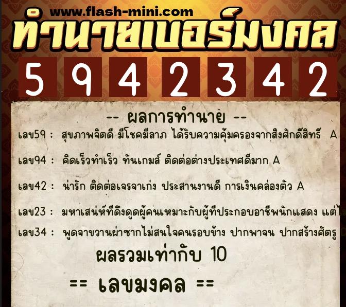 ทำนายเบอร์มงคล 0XX-5942342 ทำนายเบอร์มงคล หมายเลข 064-594234 ทำนายเบอร์มงคล 0XX-5942342 ทำนายเบอร์มงคล หมายเลข 064-594234