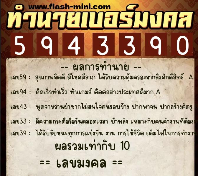 ทำนายเบอร์มงคล 0XX-5943390 ทำนายเบอร์มงคล หมายเลข 069-594339 ทำนายเบอร์มงคล 0XX-5943390 ทำนายเบอร์มงคล หมายเลข 069-594339