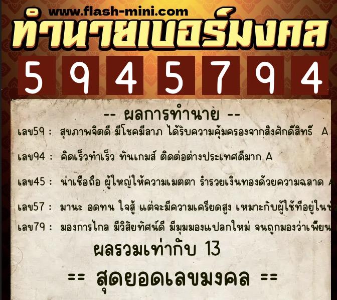 ทำนายเบอร์มงคล 0XX-5945794 ทำนายเบอร์มงคล หมายเลข 081-594579 ทำนายเบอร์มงคล 0XX-5945794 ทำนายเบอร์มงคล หมายเลข 081-594579
