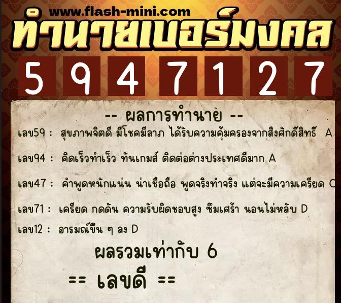 ทำนายเบอร์มงคล 0XX-5947127 ทำนายเบอร์มงคล หมายเลข 067-594712 ทำนายเบอร์มงคล 0XX-5947127 ทำนายเบอร์มงคล หมายเลข 067-594712