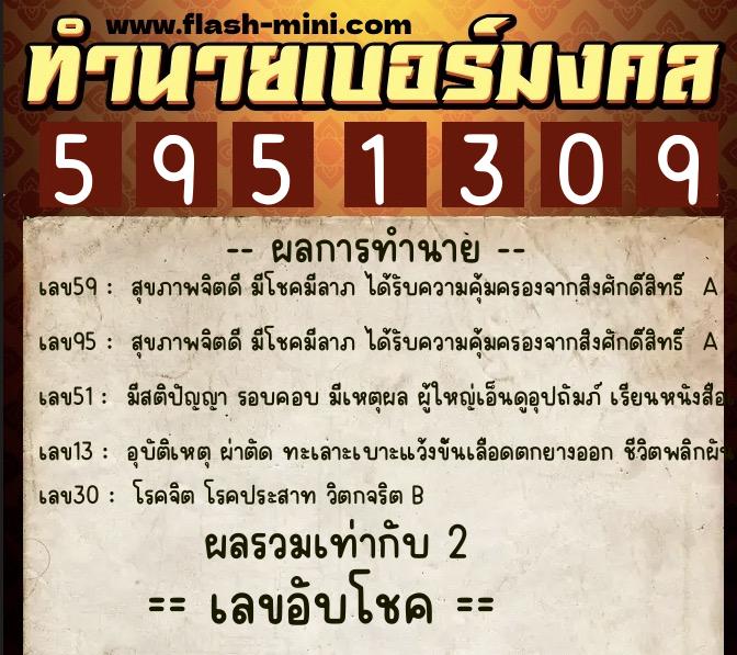 ทำนายเบอร์มงคล 0XX-5951309 ทำนายเบอร์มงคล หมายเลข 084-595130 ทำนายเบอร์มงคล 0XX-5951309 ทำนายเบอร์มงคล หมายเลข 084-595130