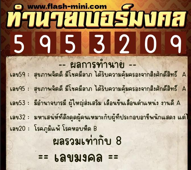 ทำนายเบอร์มงคล 0XX-5953209 ทำนายเบอร์มงคล หมายเลข 061-595320 ทำนายเบอร์มงคล 0XX-5953209 ทำนายเบอร์มงคล หมายเลข 061-595320