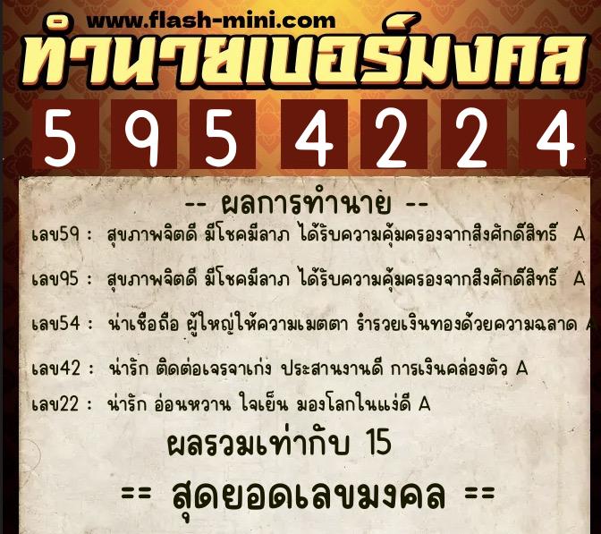 ทำนายเบอร์มงคล 0XX-5954224 ทำนายเบอร์มงคล หมายเลข 082-595422 ทำนายเบอร์มงคล 0XX-5954224 ทำนายเบอร์มงคล หมายเลข 082-595422