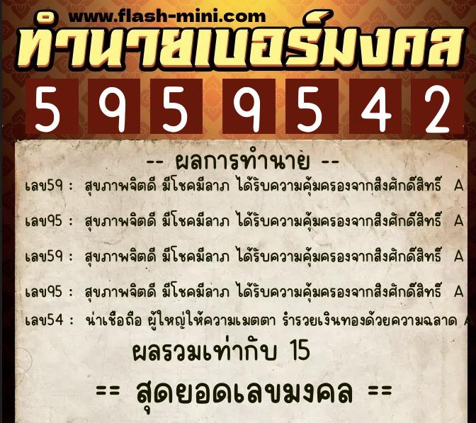 ทำนายเบอร์มงคล 0XX-5959542 ทำนายเบอร์มงคล หมายเลข 090-595954 ทำนายเบอร์มงคล 0XX-5959542 ทำนายเบอร์มงคล หมายเลข 090-595954