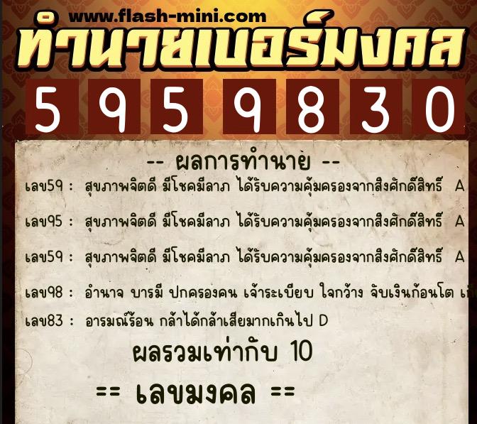 ทำนายเบอร์มงคล 0XX-5959830 ทำนายเบอร์มงคล หมายเลข 089-595983 ทำนายเบอร์มงคล 0XX-5959830 ทำนายเบอร์มงคล หมายเลข 089-595983