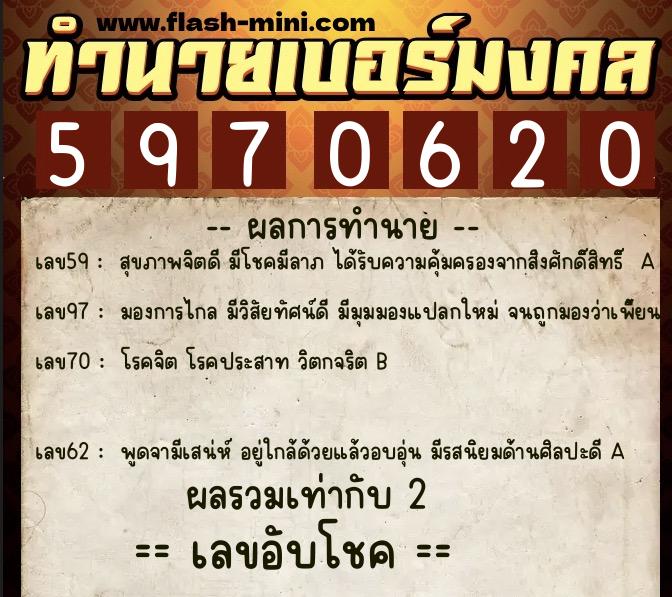 ทำนายเบอร์มงคล 0XX-5970620 ทำนายเบอร์มงคล หมายเลข 092-597062 ทำนายเบอร์มงคล 0XX-5970620 ทำนายเบอร์มงคล หมายเลข 092-597062