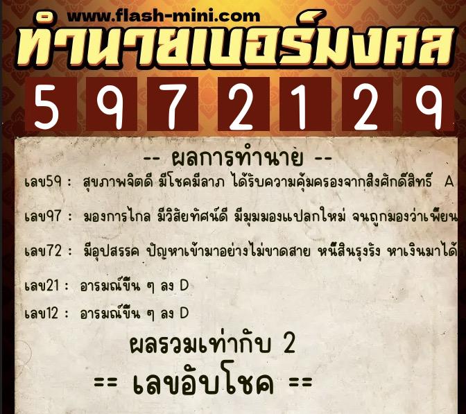 ทำนายเบอร์มงคล 0XX-5972129 ทำนายเบอร์มงคล หมายเลข 069-597212 ทำนายเบอร์มงคล 0XX-5972129 ทำนายเบอร์มงคล หมายเลข 069-597212