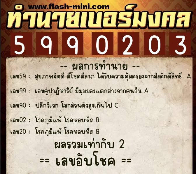 ทำนายเบอร์มงคล 0XX-5990203 ทำนายเบอร์มงคล หมายเลข 068-599020 ทำนายเบอร์มงคล 0XX-5990203 ทำนายเบอร์มงคล หมายเลข 068-599020