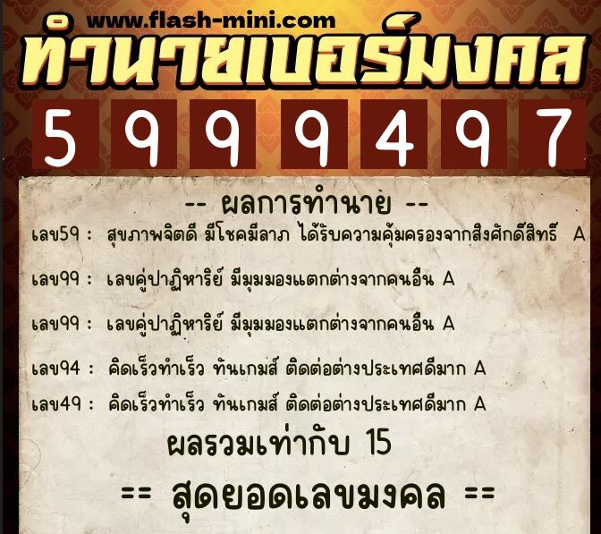 ทำนายเบอร์มงคล 0XX-5999497 ทำนายเบอร์มงคล หมายเลข 085-599949 ทำนายเบอร์มงคล 0XX-5999497 ทำนายเบอร์มงคล หมายเลข 085-599949