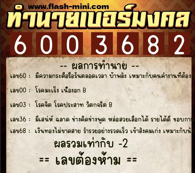 ทำนายเบอร์มงคล 0XX-6003682 ทำนายเบอร์มงคล หมายเลข 082-600368 ทำนายเบอร์มงคล 0XX-6003682 ทำนายเบอร์มงคล หมายเลข 082-600368