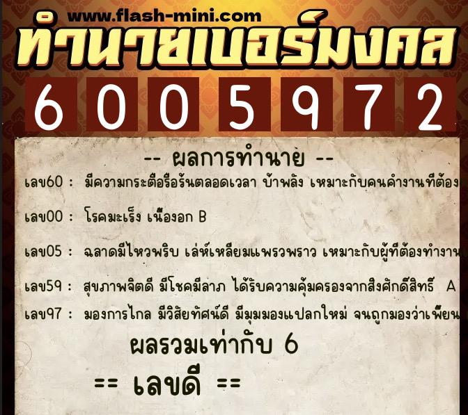 ทำนายเบอร์มงคล 0XX-6005972 ทำนายเบอร์มงคล หมายเลข 094-600597 ทำนายเบอร์มงคล 0XX-6005972 ทำนายเบอร์มงคล หมายเลข 094-600597