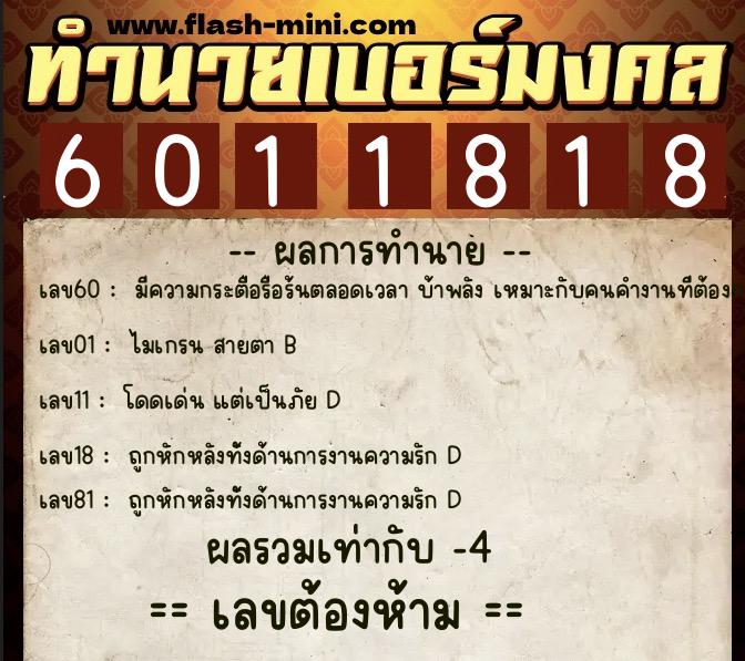 ทำนายเบอร์มงคล 0XX-6011818 ทำนายเบอร์มงคล หมายเลข 082-601181 ทำนายเบอร์มงคล 0XX-6011818 ทำนายเบอร์มงคล หมายเลข 082-601181