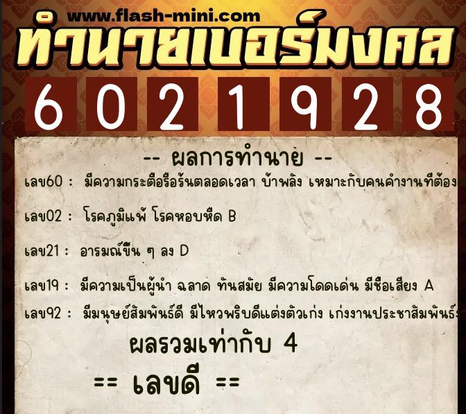 ทำนายเบอร์มงคล 0XX-6021928 ทำนายเบอร์มงคล หมายเลข 085-602192 ทำนายเบอร์มงคล 0XX-6021928 ทำนายเบอร์มงคล หมายเลข 085-602192