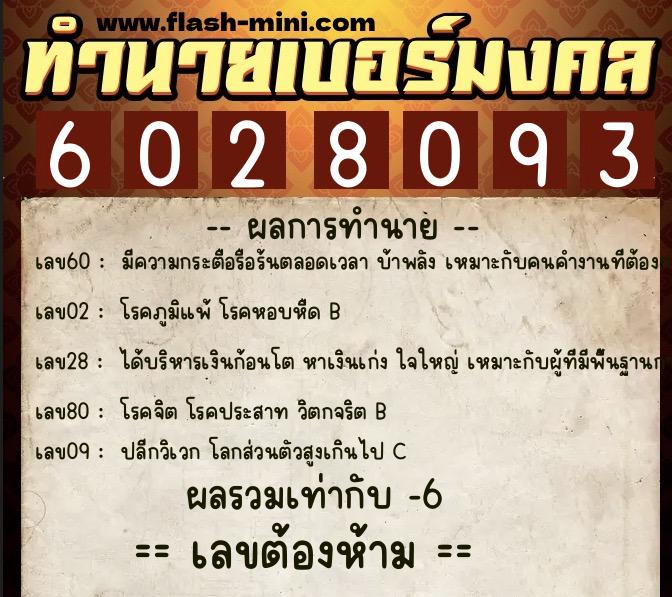 ทำนายเบอร์มงคล 0XX-6028093 ทำนายเบอร์มงคล หมายเลข 095-602809 ทำนายเบอร์มงคล 0XX-6028093 ทำนายเบอร์มงคล หมายเลข 095-602809