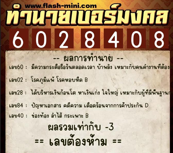 ทำนายเบอร์มงคล 0XX-6028408 ทำนายเบอร์มงคล หมายเลข 094-602840 ทำนายเบอร์มงคล 0XX-6028408 ทำนายเบอร์มงคล หมายเลข 094-602840