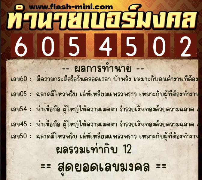 ทำนายเบอร์มงคล 0XX-6054502 ทำนายเบอร์มงคล หมายเลข 094-605450 ทำนายเบอร์มงคล 0XX-6054502 ทำนายเบอร์มงคล หมายเลข 094-605450