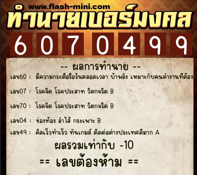 ทำนายเบอร์มงคล 0XX-6070499 ทำนายเบอร์มงคล หมายเลข 088-607049 ทำนายเบอร์มงคล 0XX-6070499 ทำนายเบอร์มงคล หมายเลข 088-607049
