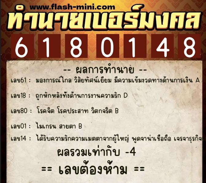 ทำนายเบอร์มงคล 0XX-6180148 ทำนายเบอร์มงคล หมายเลข 096-618014 ทำนายเบอร์มงคล 0XX-6180148 ทำนายเบอร์มงคล หมายเลข 096-618014