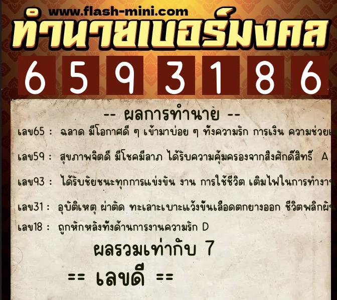 ทำนายเบอร์มงคล 0XX-6593186 ทำนายเบอร์มงคล หมายเลข 067-659318 ทำนายเบอร์มงคล 0XX-6593186 ทำนายเบอร์มงคล หมายเลข 067-659318