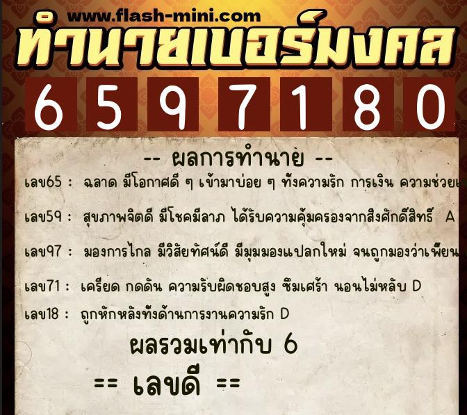 ทำนายเบอร์มงคล 0XX-6597180  ทำนายเบอร์มงคล หมายเลข 096-659718  ทำนายเบอร์มงคล 0XX-6597180  ทำนายเบอร์มงคล หมายเลข 096-659718