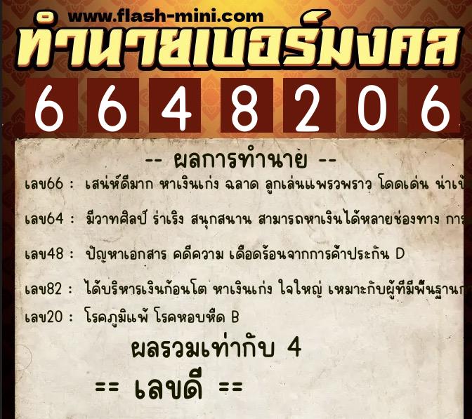 ทำนายเบอร์มงคล 0XX-6648206 ทำนายเบอร์มงคล หมายเลข 068-664820 ทำนายเบอร์มงคล 0XX-6648206 ทำนายเบอร์มงคล หมายเลข 068-664820